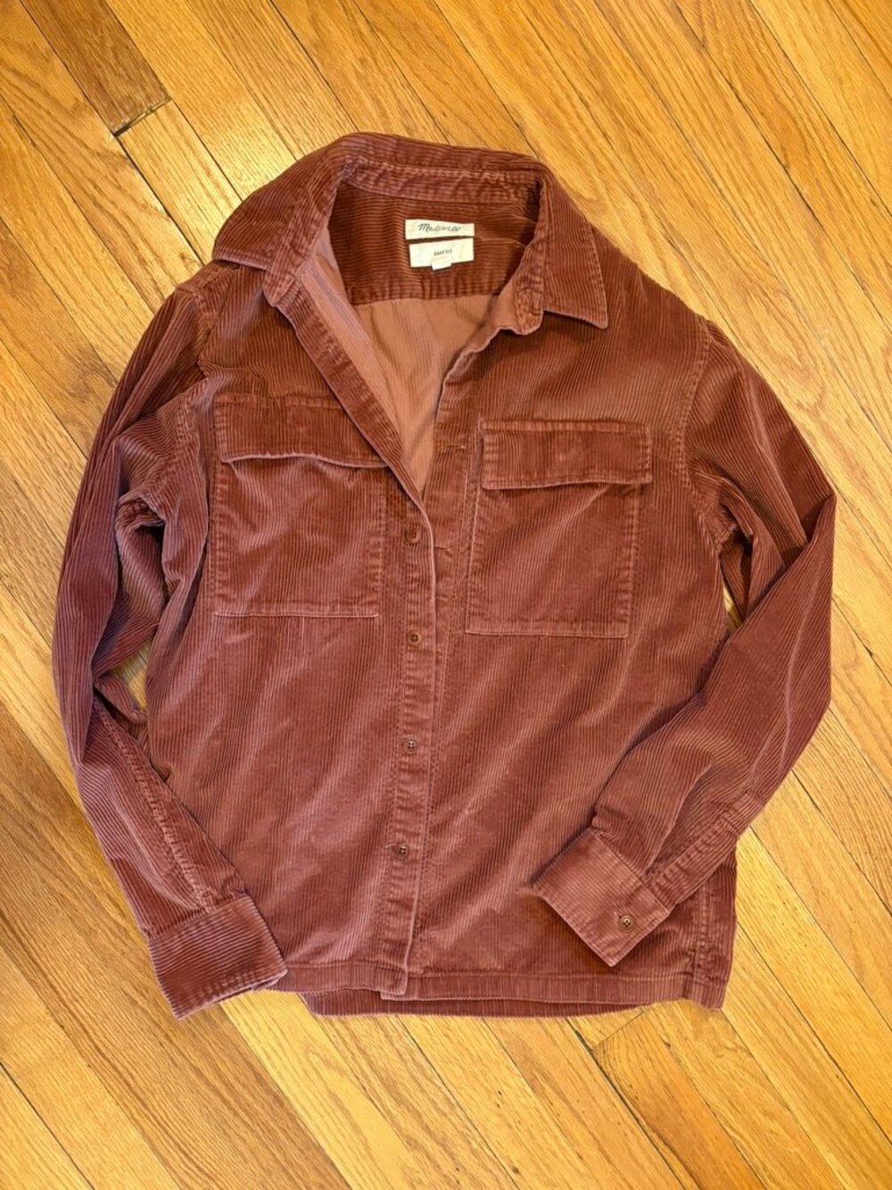 Madewell Mens Rust Corduroy Button Shirt
